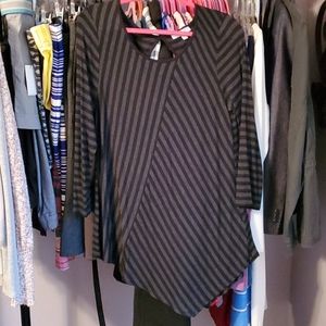 Spence black and gray striped top.